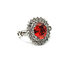 Rubin mit Platin überzogen ovale Form lieben Kleid Ring