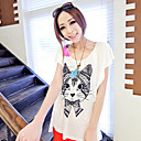 escote redondo del gato t-shirt