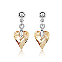 Ice Heart Austrian Crystal In Real Platinum Plated Ladies' Earrings (More Colors)