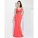 Trumpet/Mermaid Halter Floor-length Chiffon Evening Dress
