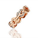 superbe zircone cubique en or 18 carats plaqué cœur de la mode lien anneau
