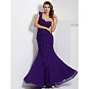 Trumpet/Mermaid One Shoulder Floor-length Chiffon Evening Dress