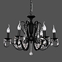 candelabros de cristal modernos con 6 luces negro