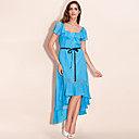 ts volant asymétrique ourlet queue maxi robe