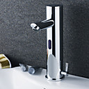 hedendaagse messing wastafel kraan met automatische sensor (warm en koud) - chroom