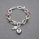 Beautiful Silver Plated Colorful Rings Key&Lock Charm Women's Bracelet