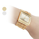 moda mujer de aleación de diamantes de estilo analógico de cuarzo reloj de pulsera brazalete (de oro)