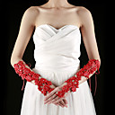 Lace Fingerless Elbow Length With Appliques / Rhinestone Bridal Gloves (More Colors)