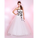 Ball Gown Sweetheart Floor-length Tulle Sequined Prom Dress