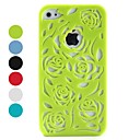 Hollow-out Style Flower Pattern Hard Case for iPhone 4 and 4S (Assorted Colors)