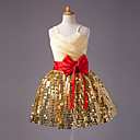Ball Gown Spaghetti Straps Knee-length Satin Flower Girl Dress