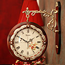 Antique Inspired Blossom Double Dial Wall Clock in Wood
