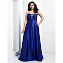 A-line Sweetheart Floor-length Stretch Satin Evening Dress