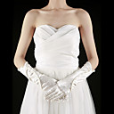 Gorgeous Satin Fingertips Elbow Length With Pearls Bridal Gloves (More Colors)