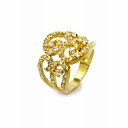  18k Gold & flochten klassischen Zirkonia ladies fashion Blume Ring