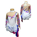 Colored Ribbon Pattern Hierarchy Skirts Ice Skating Dress