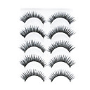 5 Pair Black Handmade lengthening FiberFalse Eyelashes