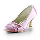  Beautiful Satin Low Heel Closed Toe With Rhinestone Wedding Party Women's Shoes