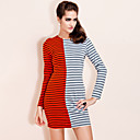 TS Contrast Color Stripe Bodycon Jersey Dress