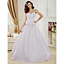Ball Gown V-neck Court Train Taffeta  Wedding Dress