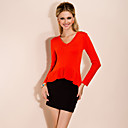 TS V Neck Flounces Hem Cashmere Shirt(More Colors)