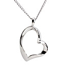 316L Stainless Steel Silver Heart Necklace Pendant For Women with Gift Box