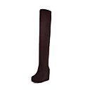 Simple Suede Wedge Heel Over The Knee Boots With Zipper Party/Evening Shoes (More Colors)