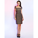 Sheath/Column Square Short Sleeve Knee-length Cocktail Dress
