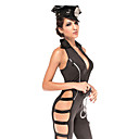 Sexy GOGO Set Police générale en cuir Wet look Halloween Costume (4 pièces)