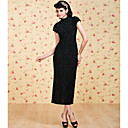 ts vintage print fluwelen schede jurk