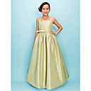 Ball Gown Halter floor-lunghezza taffettà Junior abito da damigella d'onore