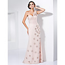 Trumpet/Mermaid Sweetheart One Shoulder Sweep/Brush Train Chiffon Evening Dress