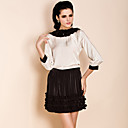 TS Color Block Ruffle Dress