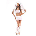 Sexy Floppy Bunny Rabbit Fur Pink Halloween Costume(4 Pieces)