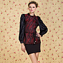 TS VINTAGE Jacquard Puff Sleeve Belt Blouse
