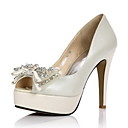 elegante in pelle stiletto peep toe tacco / pompe con bowknot da sposa / partito scarpe