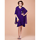 Sheath/Column V-neck Knee-length Chiffon Mother Of The Bride Dress With A Wrap
