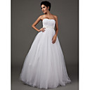 A-line Sweetheart Strapless Floor-length Tulle Wedding Dress
