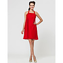 Sheath/Column Halter Short/Mini Chiffon Bridesmaid Dress