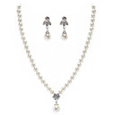 perlas de marfil de dos piezas de las damas collar elegante y un conjunto pendiente joyas (38 cm)