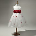 Satin And Tulle Sleeveless Flower Girl Dress