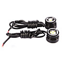 6W 6000K 300-Lumen LED de 2 coches de luz blanca de espejo / luz antiniebla trasera (DC 12 ~ 14V)