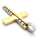 mannen gouden kruis hanger (gratis ketting) (6,6 * 3,5 * 0,5 cm)