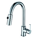 Single Handle Solid Brass Kitchen Faucet- Chrome Finish