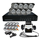 Surveillance Security System met 8 Outdoor Night Vision Camera (Netwerk H.264 Standalone DVR)