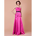 A-line Strapless Floor-length Satin Mother Of The Bride Dress