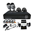 2 exteriores e 2 interior Day Night CCTV Home Video Surveillance Camera Kit de Segurança (4CH D1, IR 10m)