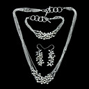 Beautiful Silver Plated Smooth Beads Women's Jewelery Set Including Necklace,Bracelet,Earring