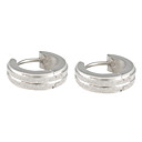 Double Row Frosted Stainless Steel Earring