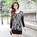 Women's Irregular Stripe Splicing Knit Dress